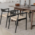 2 FSC&reg; tammepuust s&ouml;&ouml;gitooli komplekt / K&auml;sitsi kootud paberist n&ouml;&ouml;rist iste / Mugav ja stabiilne / Ideaalne s&ouml;&ouml;gituppa, elutuppa ja kontorisse (iste: Y-kujuline k&auml;sitsi punutud, must)