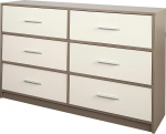 AKTIVE Max Home mitmeotstarbeline magamistoakapp, hall ja valge, 6 kerget riidest sahtlit, 114 x 30 x 70 cm, puidust raam, hoius&uuml;steem, kodu organiseerimine, dekoreerimine, garderoobim&ouml;&ouml;bel