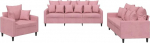 Weiche Sofagarnitur & Couchgarnitur Rosa Samt f&uuml;r Wohnzimmer, B&uuml;ro, Apartment (198 x 77 x 80 cm)