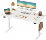 Klicelor Reguleeritava k&otilde;rgusega laud koos teisaldatava monitoristendiga, 160 x 80 cm, istumislaud 2 m&auml;lunupuga, 4-osaline lauaplaat, arvutilaua, valge