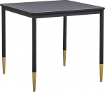 Beliani Shalford kaasaegne s&ouml;&ouml;gilaud must/kuldne ruudukujuline 80 x 80 cm metallist jalgadega