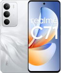realme C71 nutitelefon 6 + 128 GB, 4G mobiiltelefon, 50 MP kaamera, 6,67 tolli 120 Hz, suur aku 6000 mAh, p&otilde;rutuskindel, s&otilde;jalise klassi, NFC, valge luik, ilma adapterita