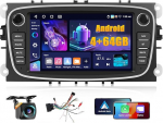 4 + 64 GB Android 2 DIN autoraadio Ford Focus C-Max S-Max Mondeo Kuga Galaxy juhtmevaba Carplay Android autoga, 7-tolline IPS puuteekraaniga raadio Bluetooth 5.0/GPS/Reversioonikaamera/FM/WiFi/SWC-ga