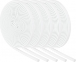 QUARKZMAN Pack of 5 3,0 m pikk kaablikaitsekangast voolik 4 mm ID Silikoon klaaskiust voolik isolatsioon kaabli kaitse voolik, paindlik kaabli toru valge soojuskaitse voolik kaabli traadi jaoks