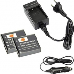 DSTE (2 Pack) asendusaku ja DC73E reisilaadija, mis &uuml;hildub NP-40, EX-FC150 EX-FC150BK EX-FC150RD EX-FC160S EX-Z400 Exilim Pro EX-P505 EX-P600 EX-P700 kaameraga nagu Kodak LB-060