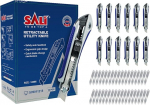 SALI Cutter Knife Set [12 tk] Alumiiniumist valmistatud universaalnuga, kummist k&auml;epidemega, vastupidav vaibak&auml;&auml;r, sealhulgas 36 SK5 s&uuml;sinikterasest Snap-off tera 18 mm, komplektis kinkekarbiga