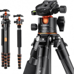 K&F Concept 62 Inch Carbon Camera Tripod, Compact Tripod with Removable Monopod, Tripod with 360&deg; Metal Ball Head, 15 kg Load, A255C2+BH-36L