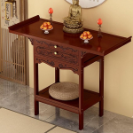 Spiritueller Altartisch mit Schublade, Meditationsschrank, ausziehbarer Stauraum, Puja-Bodentisch f&uuml;r Gebete, Rituale und Wahrsagerei - Rot, 120 x 33 cm