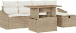 Rantry 6-teiliges Garten-Sofa-Set mit Kissen in Beige Poly-Rattan Gartenlounge Model3360019