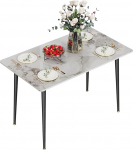 FATIVO Ristk&uuml;likukujuline s&ouml;&ouml;gilaud K&ouml;&ouml;gilaud marmor 120 cm, s&ouml;&ouml;gilaud smaragdvalge 4 toolile Skandinaavia s&ouml;&ouml;gilaud 120 x 70 x 76 cm metallist laudjalgadega s&ouml;&ouml;gitoa k&ouml;&ouml;gi jaoks