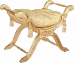 Louis XV iste Gondola Stool Antique Shabby eemaldatav padi Cat350 Palazzo Exclusive (06 - kuld, A - kuld)