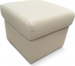 Quattro Meble Cream Genuine Leather Stool 50 cm x 50 cm Hinged with Storage Space Stool Cowhide Seat Cube Footstool Upholstered Stool Real Leather Puff