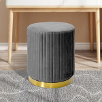 JHYCCDD Dressing Stool, 360&deg; Rotatable, Round Stool with Non-Slip Foot Pads, Padded Stool, Dressing Table, Velvet for Dressing Table, Bedroom, Living Room (Grey)