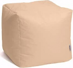 Avalon - Pouf Fu&szlig;hocker CUBO Jive, quadratischer Sofa-Pouf, gepolsterter Hocker aus widerstandsf&auml;higem, rei&szlig;festem technischem Stoff, bequem und wasserabweisend, Made in Italy (45cm-Elfenbein)