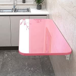 Wandmontierter Klapptisch, Schreibtisch f&uuml;r kleine R&auml;ume, Rosa, 120 x 50 cm, Kinder-Arbeitstisch, Esszimmer-Bar, Waschk&uuml;chen-Organizer