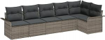 Model3345379 6-osaline aia diivan komplekt koos pehmendusega Grey Poly Rattan Garden Lounge