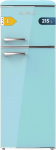 Cecotec Retro-K&uuml;hlschrank mit 2 T&uuml;ren, 215 L Bolero CoolMarket 2D Origin 215 Blue E. H&ouml;he 148,2 cm und Breite 55,2 cm, LED, Chromgriff, Glasregale, Temperaturregelung, Blau