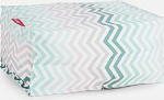 Lounge Pug, Pouf Footstool Geomeetriline Prindi Chevron T&uuml;rkiissinine
