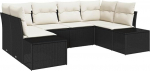 Rantry 6-teiliges Garten Sofa Set mit Kissen Schwarz Poly Rattan Gartenlounge Model3355866