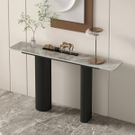 Moderner industrieller Eingangstisch - langer Konsolen-Sofatisch f&uuml;r Wohnzimmer, Flur & Foyer - stilvoller dekorativer Akzenttisch hinter der Couch