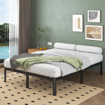 Lutown-Teen metallist voodi 180 x 200 cm &uuml;mmarguste nurkadega, k&otilde;rgus 30,5 cm, vastupidav metallist voodiraam lamelliraamiga, voodiraam 180 x 200 cm suure panipaigaga voodi all, m&uuml;ravaba, lihtne