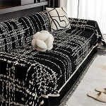 Mustad valged jooned Suur diivanikate Lihtne &scaron;enillisekattega tekk Tugitooli kate Padi 1 2 3 4-kohaline diivanikate Anti-Scratch diivanikate (must, 180 x 280 cm)