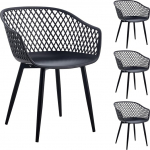 IDIMEX Madeira s&ouml;&ouml;gitoa toolid, ilus k&ouml;&ouml;gitool retro disainis, mugav s&ouml;&ouml;gitool, 4-st komplekt, praktiline musta v&auml;rvi plastikust s&ouml;&ouml;gitool.