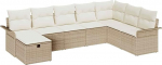 Rantry 8-teiliges Garten-Sofa-Set mit Kissen Beige Poly Rattan Gartenlounge Model3358930