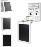 LIFEZEAL kokkupandav seinalaud, multifunktsionaalne kokkupandav laud avatud riiuli ja lauaga, kokkupandav seinalaud k&ouml;&ouml;ki, elutuppa ja s&ouml;&ouml;gituppa, 86,5 x 60 x 150 cm (valge)