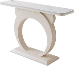 Moderner 59" schwarzer Konsolentisch, stilvoller Eingangs- und Foyertisch mit Metallrahmen, schicker Flur- und Couchtisch als Wohnzimmerdekoration