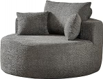 &Uuml;hekordne tool, magamistool, &uuml;lisuur &uuml;mmargune Chaise Lounge Chair, Barrel Single Chair, Circle Diivan Bed Chair, kondita diivan elutuppa magamistuppa, kaasaegne lamamistool, Chenille Grey