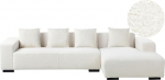 Lungo 4-kohaline nurgadiivan L-kujuline Boucl&eacute; White koos Chaise Longue'ga Vasakpoolne kaasaegne