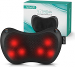 VOYOR-HEALTH selja- ja kaelamassaaž&ouml;&ouml;r, Shiatsu kaelamassaažipadi soojusega, 6 p&ouml;&ouml;rlevat s&otilde;lme v&ouml;&ouml;kohale, jalgadele, jalgadele, kehavalu leevendamiseks, l&otilde;&otilde;gastumiseks kodus, kontoris, autos YZ100