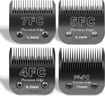 BESTBOMG Replacement Blade for Dog Grooming 7FC+5FC+4FC+3FC, Compatible with Heiniger/Moser Max45/Andis/Oster A5/Wahl KM10 Series Clippers for Dogs, Black