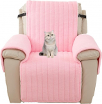 HonunG Armchair Cover, Recliner Sofa Covers, Velvet Plush, Recliner Sofa Armchair Cover, Armchair Cover with Adjustable Elastic Band, Washable Sofa Protector, Armchair Cover (Pink)