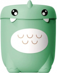 Healifty Dinosaur Trash Can Beautiful Trash Bin Cartoon Animal Design Trash Can for Bathroom Kitchen Bedroom Home Office Light Green