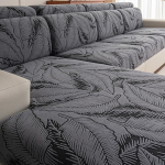 Sofabezug, waschbar, Sofa-Schonbez&uuml;ge f&uuml;r 3 Kissen, Couch, haustierfreundlich, L-f&ouml;rmiger Couchschutz, Blattdruck, Bez&uuml;ge f&uuml;r Hunde und Kinder