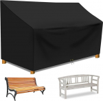 Aiapinkide katted veekindlad, &otilde;ues Patio Bench Cover 2 istekohaga, aia istme kate, pingi katted n&ouml;&ouml;riga, Anti-UV tuul veekindel (must-210d, 163 x 66 x 63/89 cm)