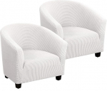 LINGKY High Stretch Club Diivan Cover Jacquard Spandex Tub Chair Cover Skid Resistance m&ouml;&ouml;bli kaitsja Stretch kangas Super pehme diivan kaitsev kate (elevandiluu, komplekt 2)