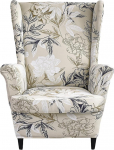 EBETA Wing Chair Cover, 2-osaline tugitooli visked, elastne diivanik&auml;sipuu katted, kaitsev kate lugemistoolile, l&otilde;&otilde;gastav tool koos istmekattega (lilled)