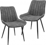 SONGMICS s&ouml;&ouml;gitoolid, polsterdatud toolid metalljalgadega, 2 tk, maksimaalne koormus 110 kg, kunstnahast kate s&ouml;&ouml;gituppa, elutuppa, t&ouml;&ouml;tuppa, magamistuppa, hall LDC090G01