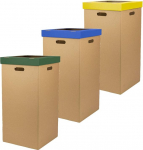 KARTOX Ainult kastid 3 x 34,2 x 68 cm Papp pr&uuml;gikast kaanega - roheline, sinine ja kollane