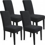 Stretch toolikatted, 4 komplekt, k&otilde;rge seljaosa katted toolidele, elastsus, eemaldatavad pestavad Jacquard toolikatted, kaasaegne, universaalne toolikate s&ouml;&ouml;gitoa toolidele, must