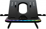 SureFire Portus X1 Gaming Laptop Stand, RGB valgustusega reguleeritava k&otilde;rgusega s&uuml;learvuti statiiv, hoidja 10, 17,3-tollise s&uuml;learvuti jaoks, tahvelarvuti t&otilde;stukid koos ventilatsiooniga laua jaoks