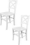 t m c s Tommychairs 2 risttoolist koosnev komplekt k&ouml;&ouml;ki ja s&ouml;&ouml;gituppa, vastupidav struktuur lakitud p&ouml;&ouml;gipuidust valge ja iste lakitud puidust valge v&auml;rviga