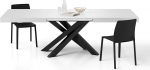 MOBILI FIVER, Emma pikendatav s&ouml;&ouml;gilaud 160 (240) x 90 cm, tuhavalge, mustad ristatud jalad, valmistatud Itaalias.