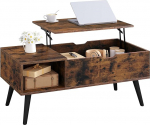 WOLTU BTS26vbn Kohvilaud reguleeritava k&otilde;rgusega, elutoa laud hoiuruumiga, kohvilaud, k&uuml;ljelaud, diivanilaud, 100 x (43-57) x 50 cm, rustikaalne pruun