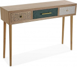 Versa Bridge kitsas koridorim&ouml;&ouml;bel kaasaegne konsoollaud 3 sahtliga m&otilde;&otilde;dud 77cm H x 30cm L x 107cm W (valge, roheline ja pruun)