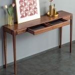 Mid-Century Modern Diivan Tabel 4 jalad puidust ristk&uuml;likukujuline ladustamise p&auml;hklipuu konsool tabel P&otilde;hja-Ameerika Hiina puidust veranda tabel pikk triibud puhul vastu T, Brown-54