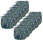 ABAKUHAUS Anker s&ouml;&ouml;gitooli padjad, meres&otilde;idu reisimine, dekoratiivne veekindel padi koos rihmadega k&ouml;&ouml;gitoolidele, 40 x 40 cm-12 pakki, tumesinine, roheline, valge